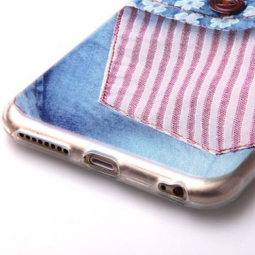 Achat Coque souple TPU Poche Jeans avec fleurs iPhone 6 Plus COQ6P-073X