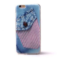 Achat Coque souple TPU Poche Jeans avec fleurs iPhone 6 Plus COQ6P-073X