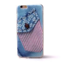 TPU soft shell Jeans pocket with iPhone 6 Plus flowers  Covers et Cases iPhone 6 Plus - 1