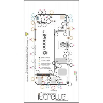 iScrews iPhone 6 Demontageschablone iScrews Organisationswerkzeuge - 1