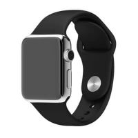 Zwart bandje Apple Watch 38mm siliconen  Riemen Apple Watch 38mm - 1