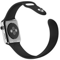 Zwart bandje Apple Watch 42mm siliconen  Riemen Apple Watch 42mm - 2