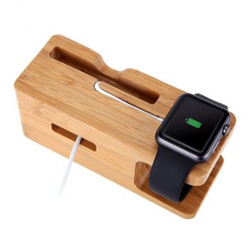 Achat Station de charge en bois pour Apple Watch 38 et 42mm et iPhone WATCHACC-032