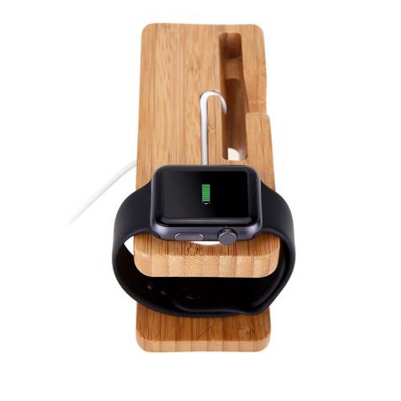 Houten laadstation voor Apple Watch 38 en 42mm en iPhone  laders - Kabels -  Steunen en dokken Apple Watch 38mm - 3