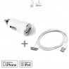 2-in-1 auto usb lader met usb kabel wit - iphone autolader