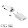 Pack  2 en 1 chargeur secteur + chargeur voiture  IPhone 3G 3GS 4 4S Blanc