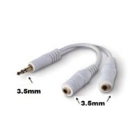 Achat Câble Adaptateur Diviseur Audio Mini Jack 3.5mm 1 à 2 blanc pour iPhone iPod ACC00-013