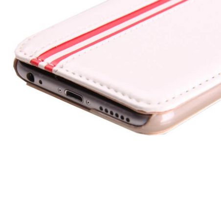 Achat Etui portefeuille lignes simili cuir iPhone 6