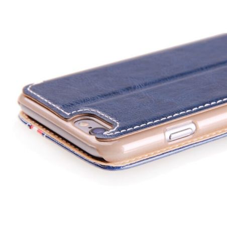 Portemonneehoes voor iPhone 6 Plus imitatieleer lijnen  Dekkingen et Scheepsrompen iPhone 6 Plus - 6