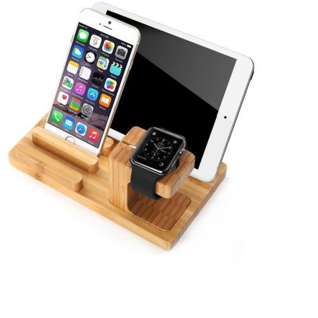 Achat Dock 4 en 1 bois Apple Watch, iPhone, iPad et bic WATCHACC-145