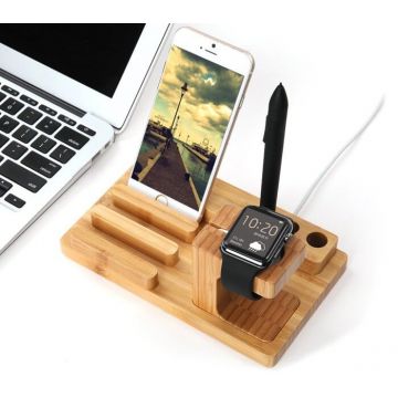 Achat Dock 4 en 1 bois Apple Watch, iPhone, iPad et bic WATCHACC-145