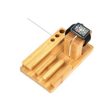 Achat Dock 4 en 1 bois Apple Watch, iPhone, iPad et bic WATCHACC-145