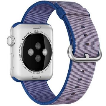 Royal Blue Geweven Nylon Band Apple horloge 42mm