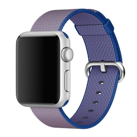 Royal Blue Geweven Nylon Band Apple horloge 42mm