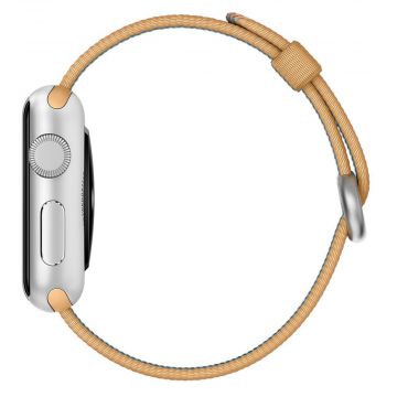 Armband Nylon geflochten Gold / Rot Apfeluhr 42mm