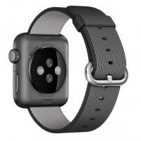 Zwart geweven Nylon Band Apple horloge 38mm