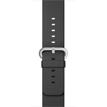 Zwart geweven Nylon Band Apple horloge 42mm