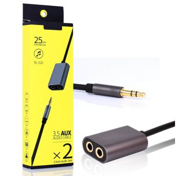 Kabeladapter Audio-Teiler-Adapter Mini-Buchse 3,5mm Remax