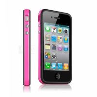 Achat Bumper - Contour TPU Rose & Noir IPhone 4 & 4S COQ4X-024X