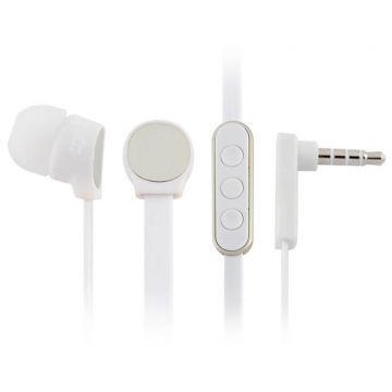 Achat Ecouteurs de qualité In Ear avec micro et commande + - couleur blanc