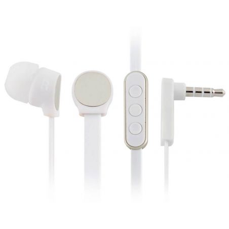 Achat Ecouteurs de qualité In Ear avec micro et commande + - couleur blanc