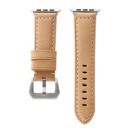 Hoco bruin lederen bandje Apple horloge 38mm met adapters