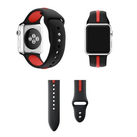 Achat Bracelet Apple Watch Sport bande silicone 40mm & 38mm Noir WATCHACC38-016