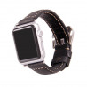 Schwarzes Lederarmband für Apple Watch 40mm & 38mm mit Adaptern