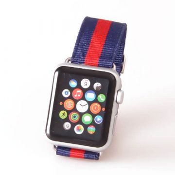 Armband Nylon geflochten Blau König Apfel Uhr 38mm