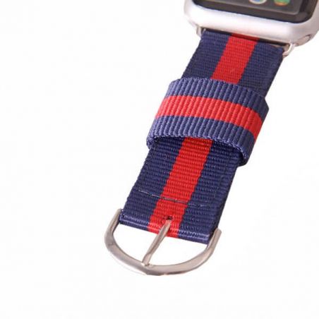 Armband Nylon geflochten Blau König Apfel Uhr 38mm