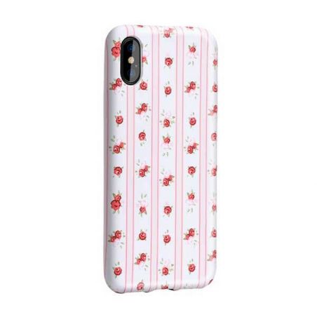 Weiß / Rosa liniert case Mit Blühenden Motiven Hoco iPhone X