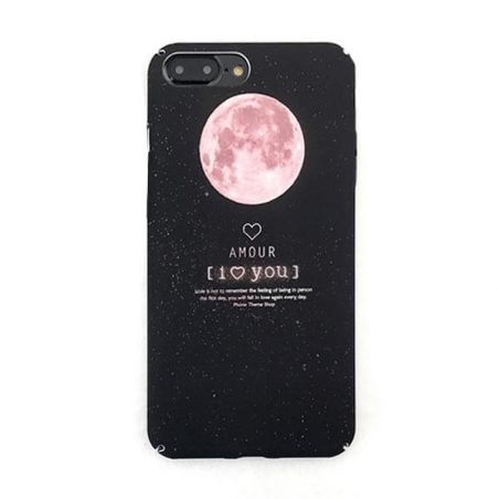 Hardshell Softshell Softshell roze maan iPhone 6 / iPhone 6S