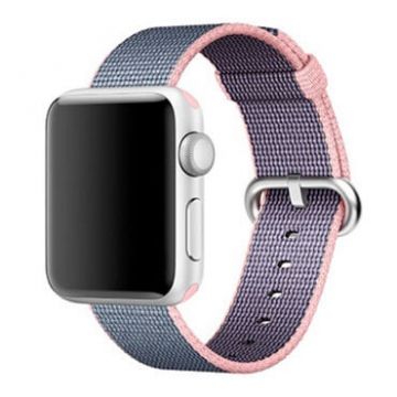 Achat Bracelet Nylon Tressé Rose pâle/Bleu Apple Watch 40mm & 38mm WATCHACC38-019