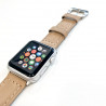Beige leather strap for Apple Watch 44mm & 42mm with adapters