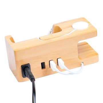 Achat Station de charge en bois pour Apple Watch 38 et 42mm et iPhone WATCHACC-207