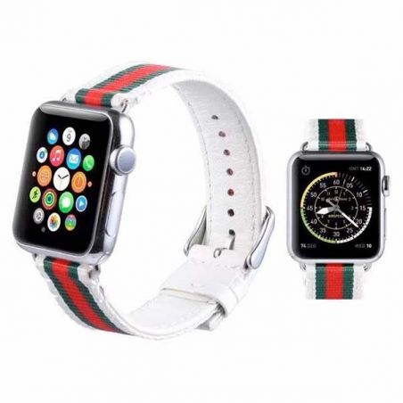 Armband Geflochtenes Nylon + Leder Apfeluhr 38mm  Gurte Apple Watch 38mm - 4