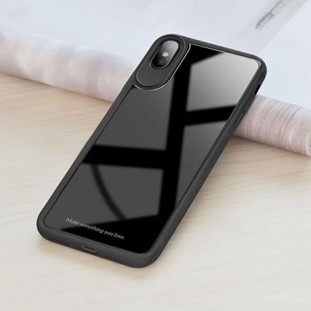 Case with TPU frame and tempered glass for iPhone X