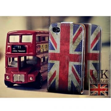 Flip Over Cover Case UK flag vintage look iPhone 5