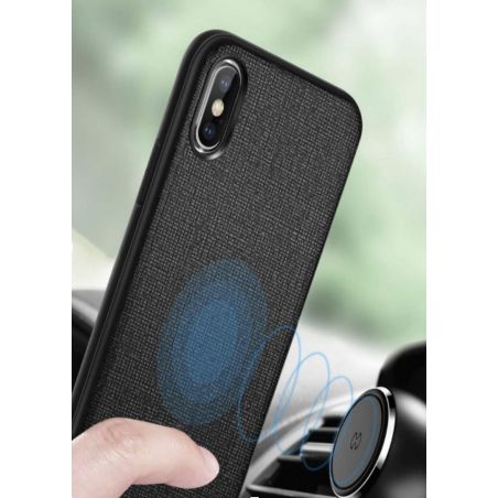 TPU-shell met magnetisch ledereffect Bass Series - iPhone X / XS