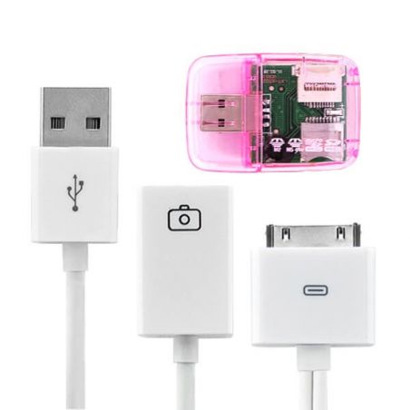 5 in 1 SD micro SD Karte USB Leser Kamera Anschlusskit + AV Ausgang iPad 1 & 2