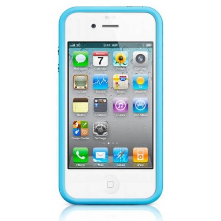 Achat Bumper - Contour TPU Bleu IPhone 4 & 4S COQ4X-021X