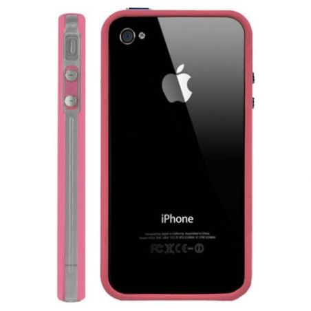 Bumper - Roze & transparante TPU-contour Iphone 4 & 4S