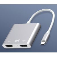 Dubbele HDMI naar USB-C adapter