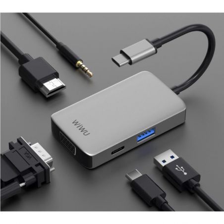 USB-C Hub MacBook / MacBook Pro / Air (Alpha 5 in 1)  MacBook 12" Retina-accessoires Begin 2015 (A1534 - EMC 2746) - 1