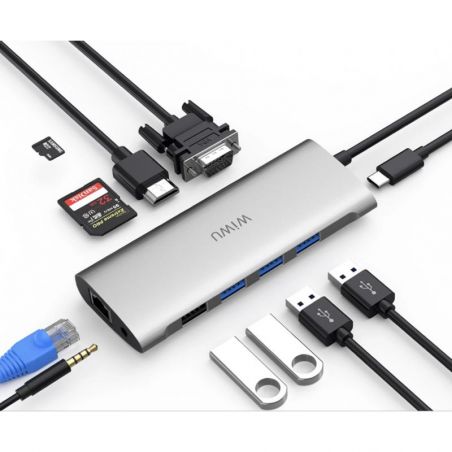 Achat Hub USB-C MacBook / MacBook Pro / Air (Alpha 11 en 1) SO-77244