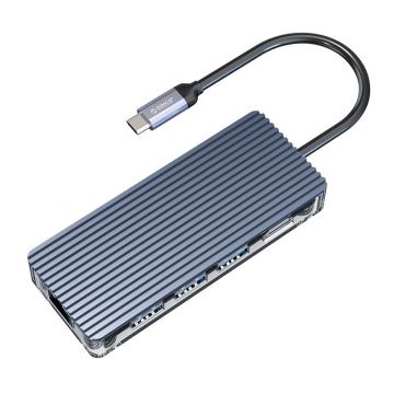 USB-C Hub 8 in 1 Transparant