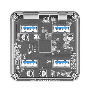 Achat Hub 4 USB 3.0 Transparent (modèle Carré) MH4U-U3