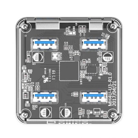 Hub 4 USB 3.0 Transparent (quadratisches Modell)