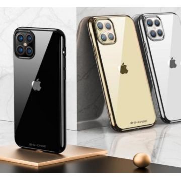 Achat Coque TPU brillante transparente + contour G-CASE Shiny Series - iPhone 12/12 Pro COQUE-TPUTR-IPHONE12