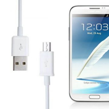 White USB microphone cable for Samsung  Chargers - Powerbanks - Cables Galaxy S3 - 1